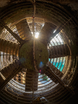 Old Fan With Cobwebs On Farm