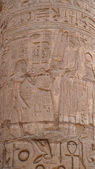 Karnak Temple in Luxor, Egypt. The Karnak Temple Complex, commonly known as Karnak, comprises a vast mix of decayed temples, chapels, pylons, and other buildings in Egypt.