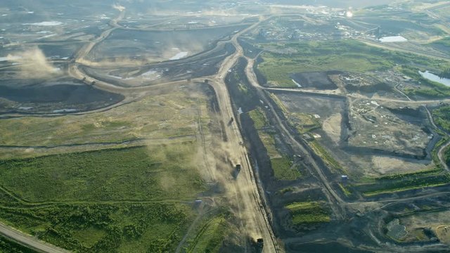 Aerial view of Athabasca tar sands Fort McMurray