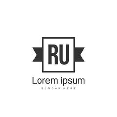 Initial RU Logo Template. Minimalist letter logo design