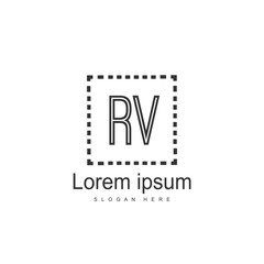 Initial RV Logo Template. Minimalist letter logo design