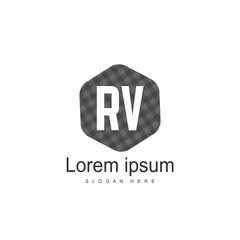 Fototapeta premium Initial RV Logo Template. Minimalist letter logo design