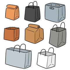 vector set of paper bag