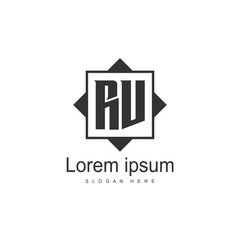 Initial RV Logo Template. Minimalist letter logo design