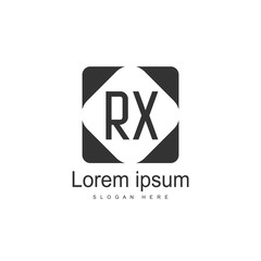Initial RX Logo Template. Minimalist letter logo design