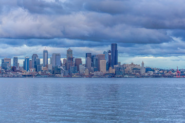 Fototapeta na wymiar Dark Clouds Over Seattle