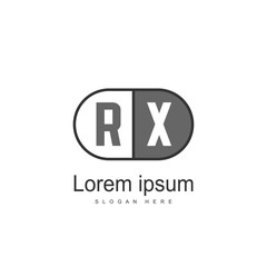 Initial RX Logo Template. Minimalist letter logo design