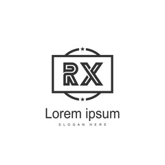 Initial RX Logo Template. Minimalist letter logo design