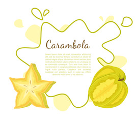 Carambola or Starfruit Exotic Fruit Vector Icon