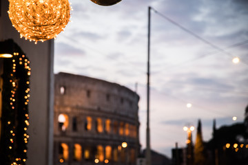 Coliseum with lights
