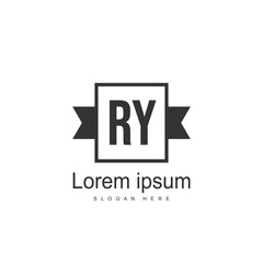 Initial RY Logo Template. Minimalist letter logo design - obrazy, fototapety, plakaty