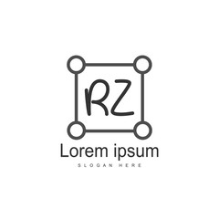 Fototapeta na wymiar Initial RZ Logo Template. Minimalist letter logo design
