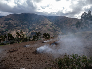 A collection of fumaroles in Bolivia