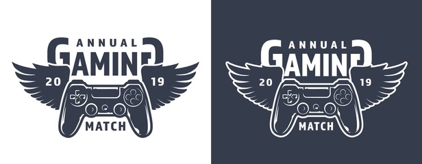 Winged gamepad or joystick emblem © DGIM studio