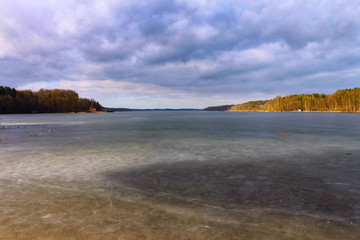 Schnee und Eis Landschaft in Mecklenburg 