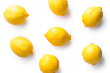lemons isolated on white background view from above

