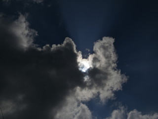 Beautiful Cumulus clouds over the ocean in Maldives