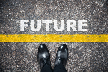 man shoes with future text
