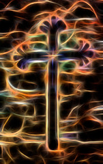  abstract cross on a dark background