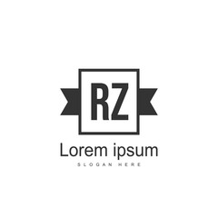 Initial RZ Logo Template. Minimalist letter logo design