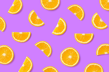 Colorful fruit pattern of orange slices