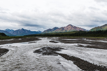 Landscape view of Denali National Park in Alaska.