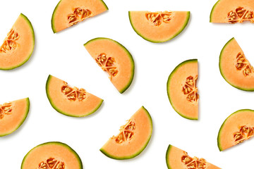 Fruit pattern of melon slices - obrazy, fototapety, plakaty