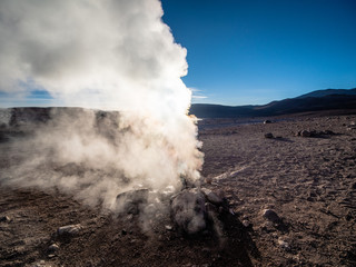 Fototapeta na wymiar Fumaroles in Bolivia