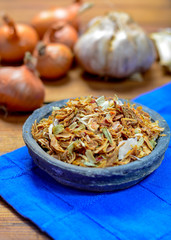 Traditional dried nasi herbs, used for cooking, close up