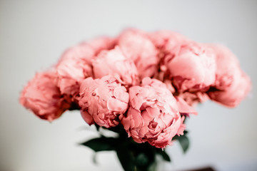 Bouquet of pink peonies