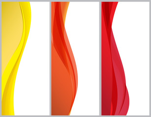 Background-3 Abstract Waves-Yellow, Orange, Red