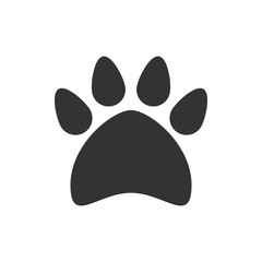 Paw print icon. Vector illustration, flat design.