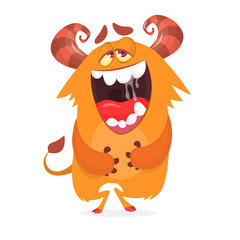 Singing monster illustration. Stock Clipart