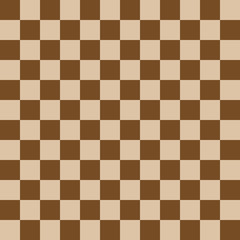 Chess board, seamless pattern. Vector illustration. Brown
