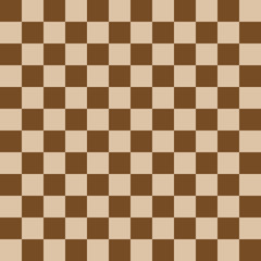 Chess board, seamless pattern. Vector illustration. Brown