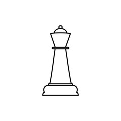 Fototapeta premium Quenn line chess icon. Vector illustration, flat design.