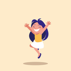 cute little girl jumping avatar character