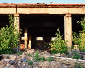 ruined abandoned building