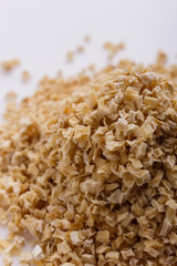 fragrant dried parsnip on a white acrylic background