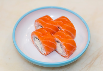 beautiful sushi, rolls, japanese cuisine, closeup