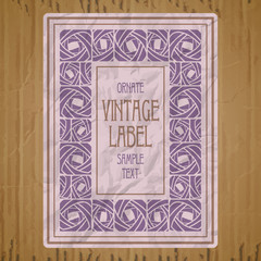 vector vintage items: label Art Nouveau