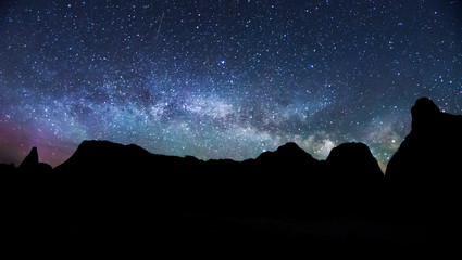 Milky Way Rising Over Badlands National Park - obrazy, fototapety, plakaty