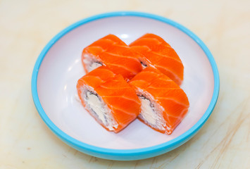 beautiful sushi, rolls, japanese cuisine, closeup
