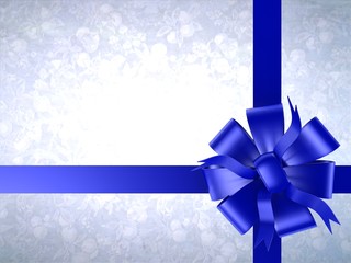 Blue bow on a light background