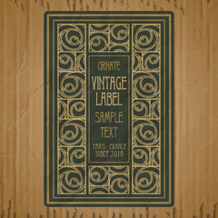 vector vintage items: label Art Nouveau