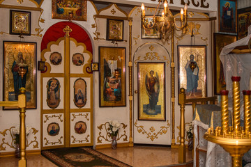Interior of the Russian Orthodox Church, holy icons