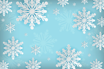 christmas background with snowflakes and place for text