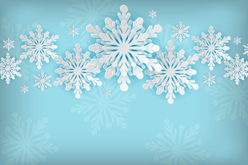 christmas background with snowflakes and place for text