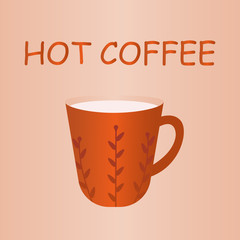 Vector coffee cup on the blackboard menu