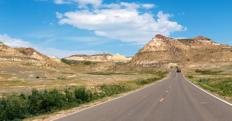 Landscape view of Theodore Roosevelt National Park (North Dakota).